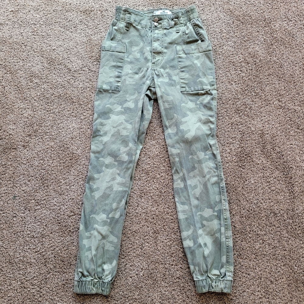 Hollister Womens Jeans Camo Jogger XS Ultra High Rise Skinny Green Cargo Country